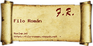 Filo Román névjegykártya